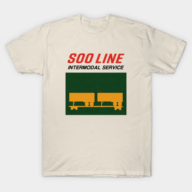 Soo Line Intermodal Trailer Train T-Shirt by Turboglyde